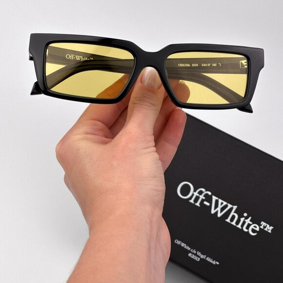 Off-White WARREN Men Sunglasses Black Square YellowModel...